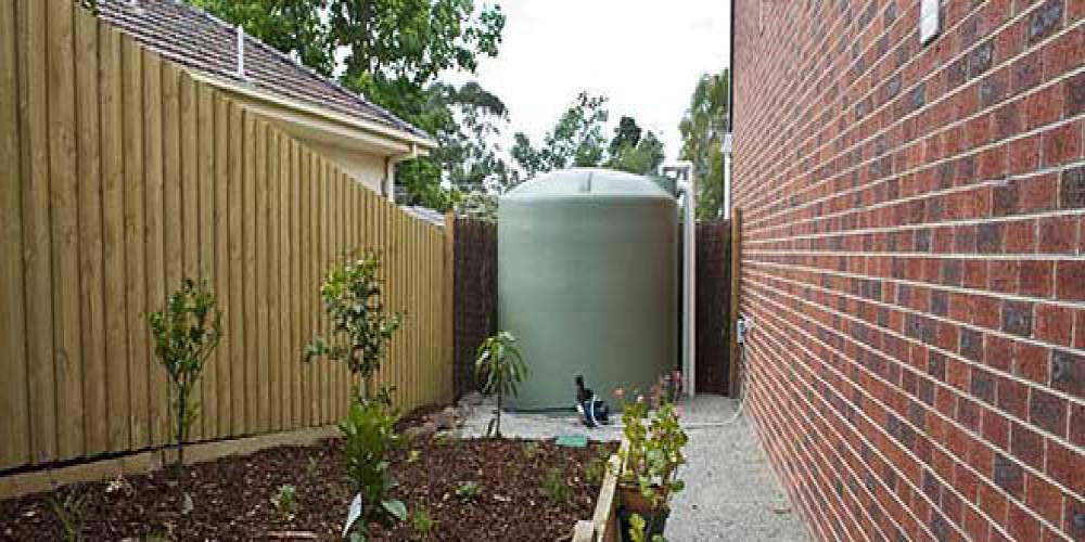 above ground rainwater harvesting tank in-situ
